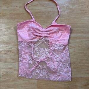 Source Unknown Pink Lace Chemise